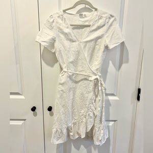 GAP White Linen Wrap Dress